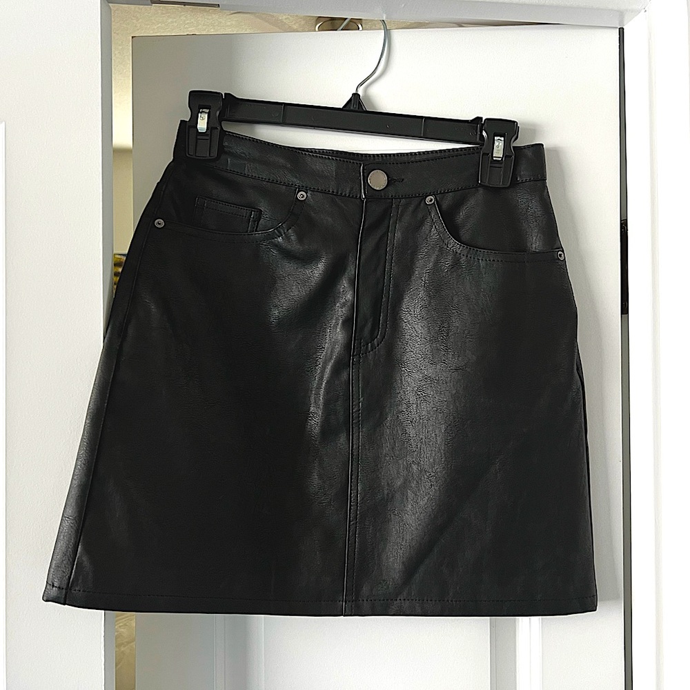 Faux leather mini skirt - H&M